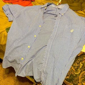 Chaps button short sleeve blue xxl